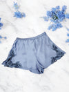 shorty en soie 19 mommes bleu pour femme 